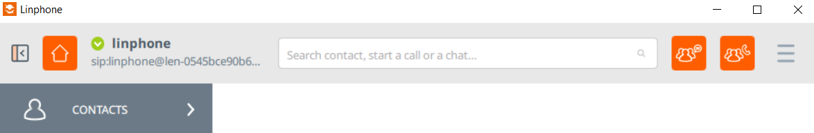 A screenshot of the Linphone interface. 